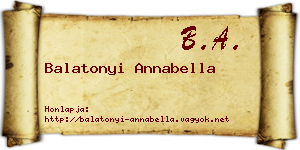 Balatonyi Annabella névjegykártya